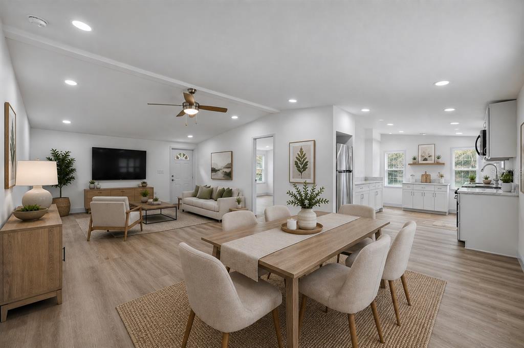 dining /living room combo Virtually staged