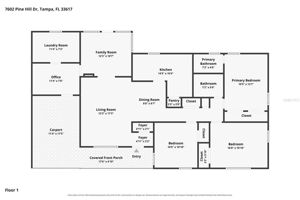 Property for sale at 7602 PINE HILL DRIVE, TAMPA, FL, 33617