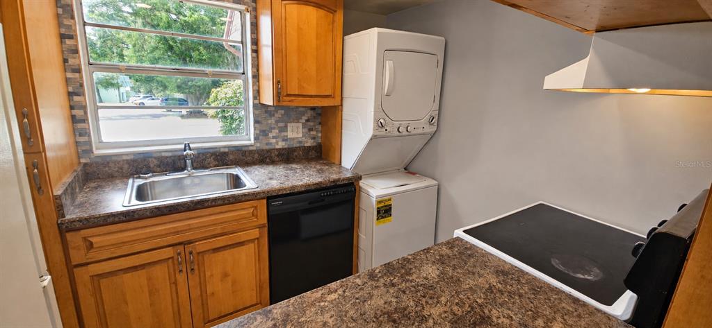Galley kitchen with included appliances