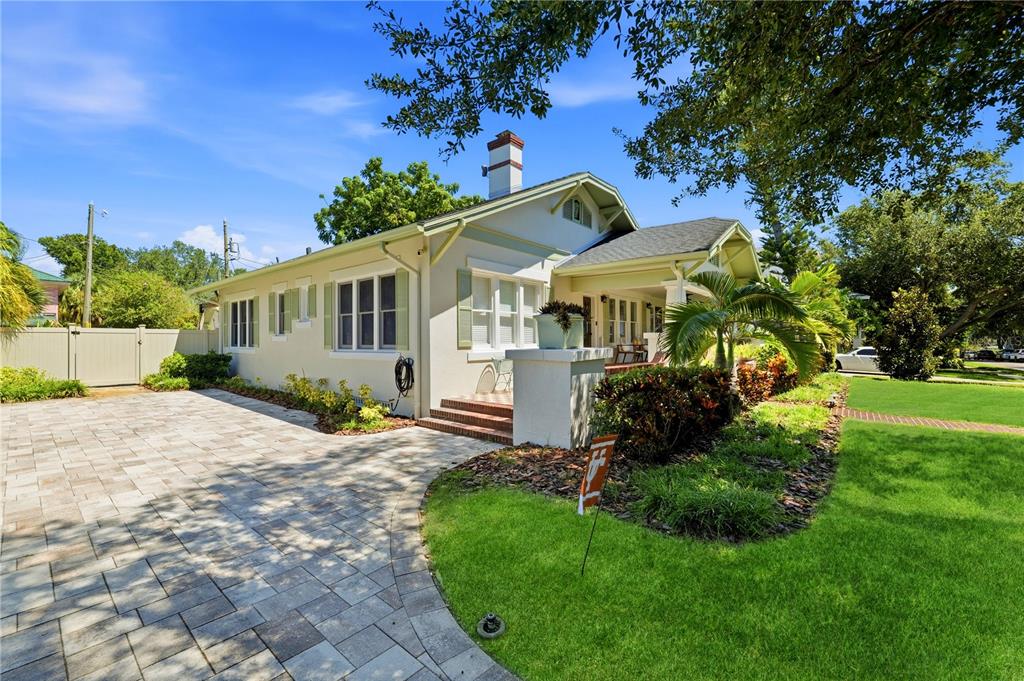 Large paver driveway
