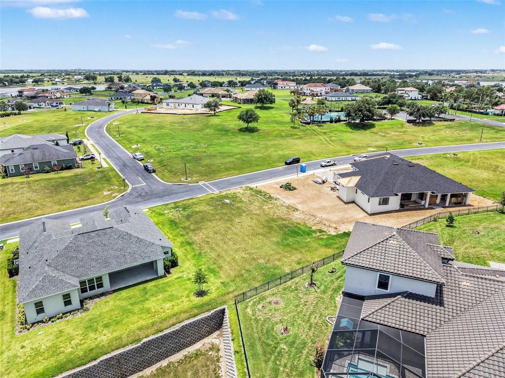 High aerial view from the back