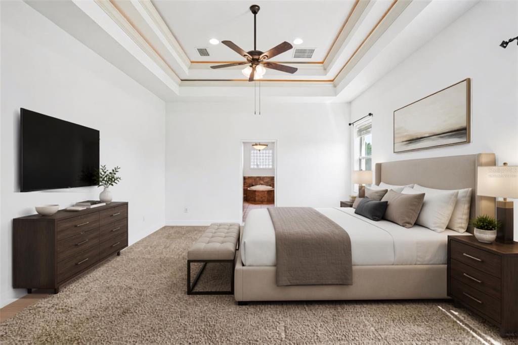 Virtually Staged Master Bedroom
