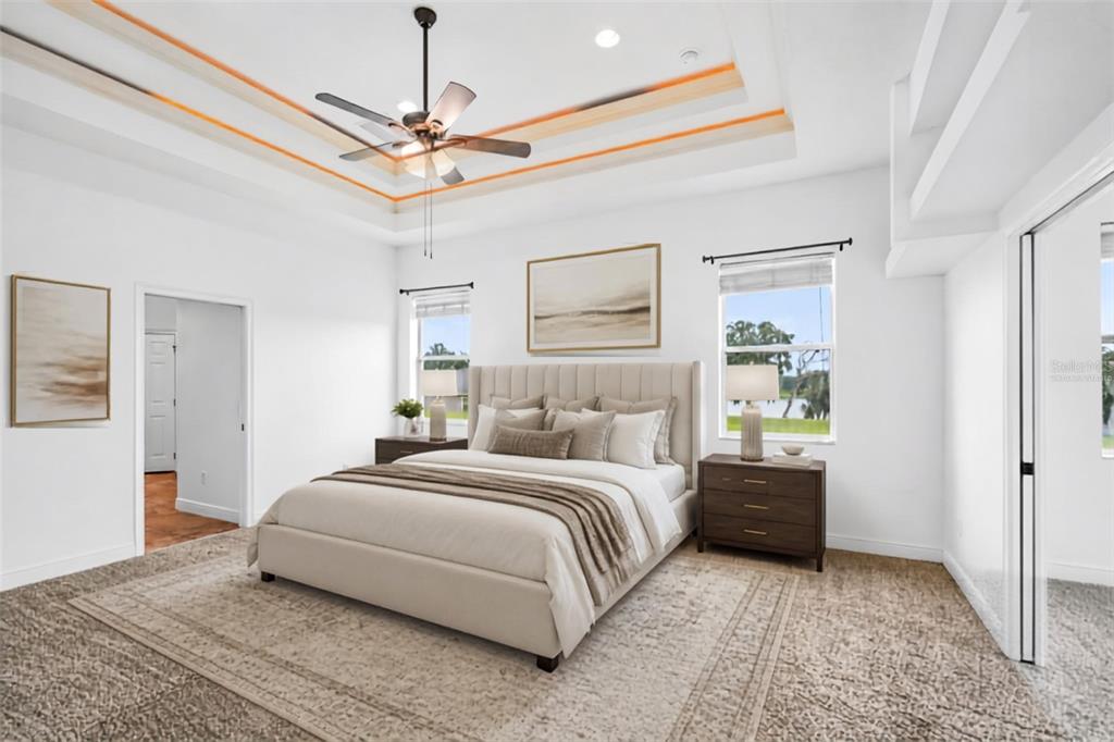 Virtually Staged Master Bedroom
