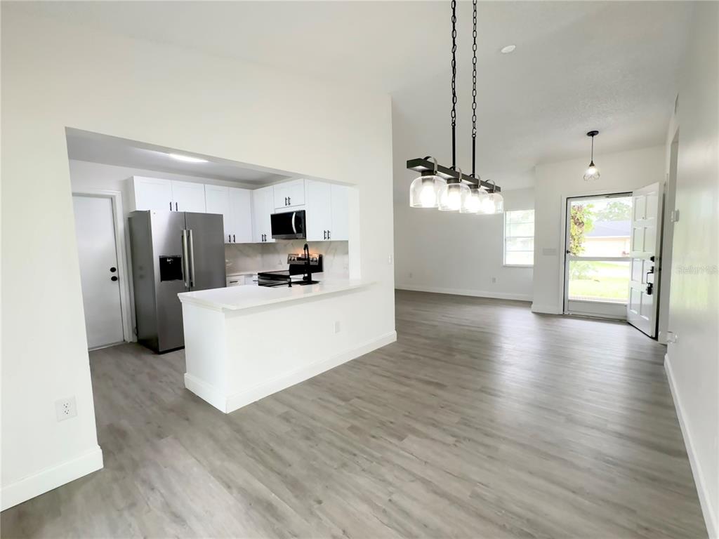 Dining, Kitchen and living