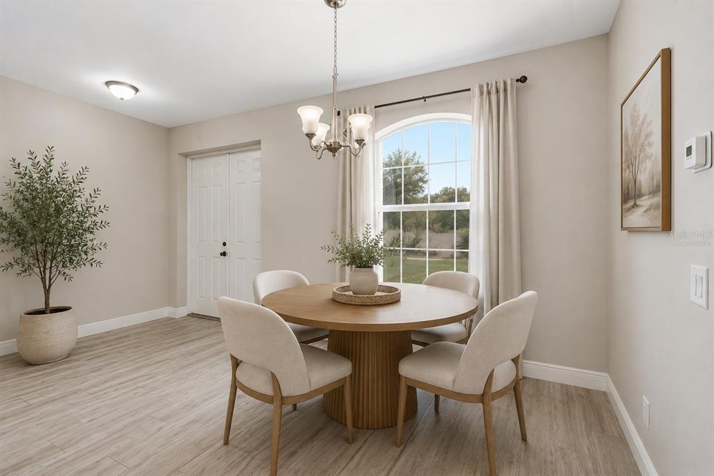 virtually staged dining room