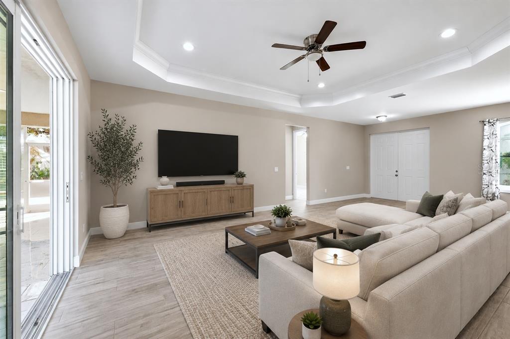 virtually staged living room