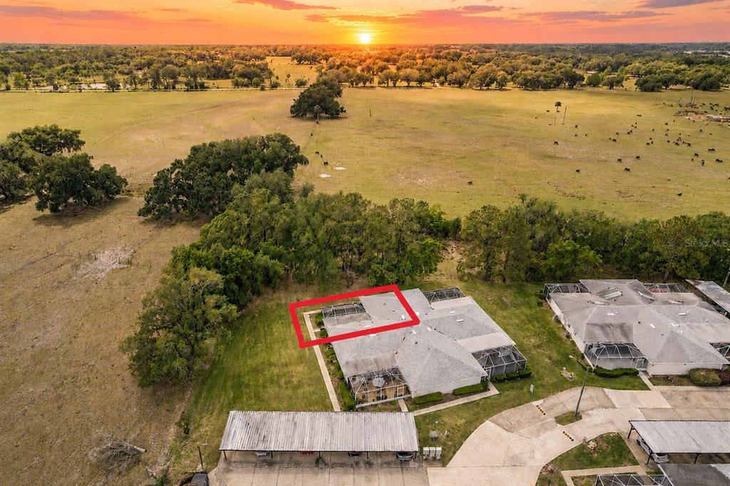 This back corner unit is surrounded by greenspace and pasture views!