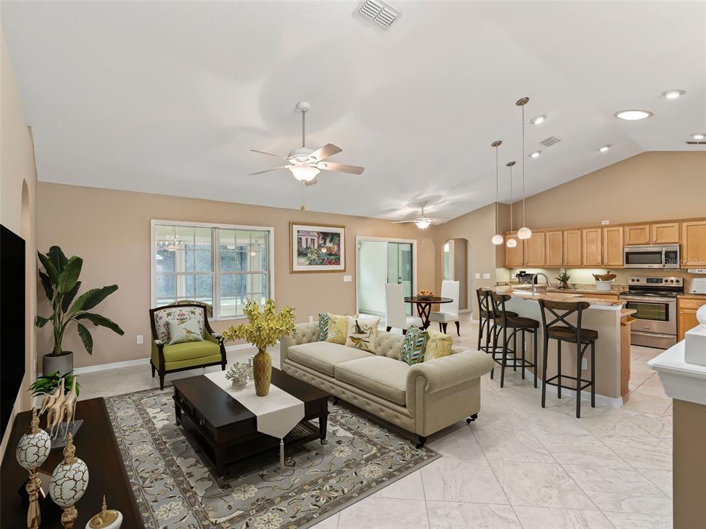 Virtually Staged open fl. plan