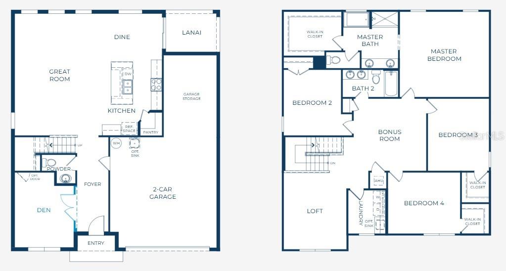 Floor Plan A with Den - Model home - actual features may vary.