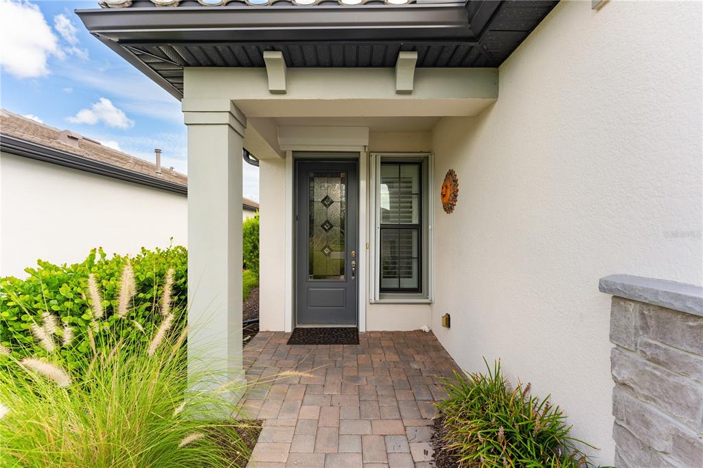 Glass front entry door.