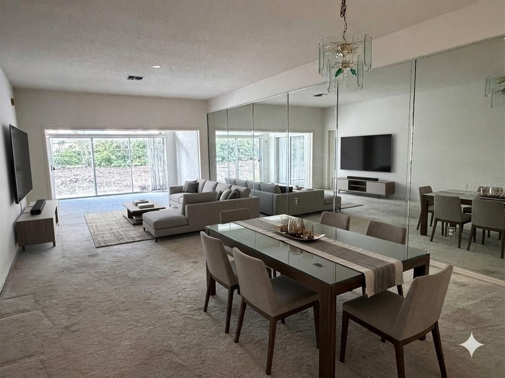 Virtually Staged Living/dining combo