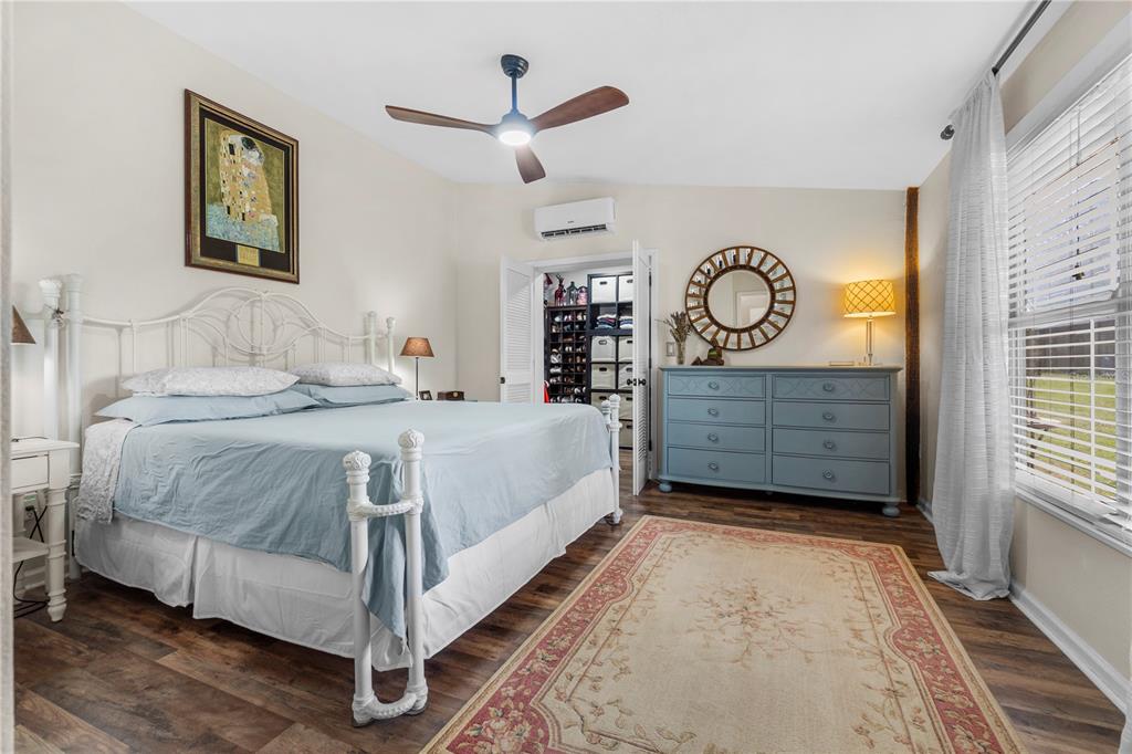 Main House: 15 X 16 Primary Bedroom with Walking Closet