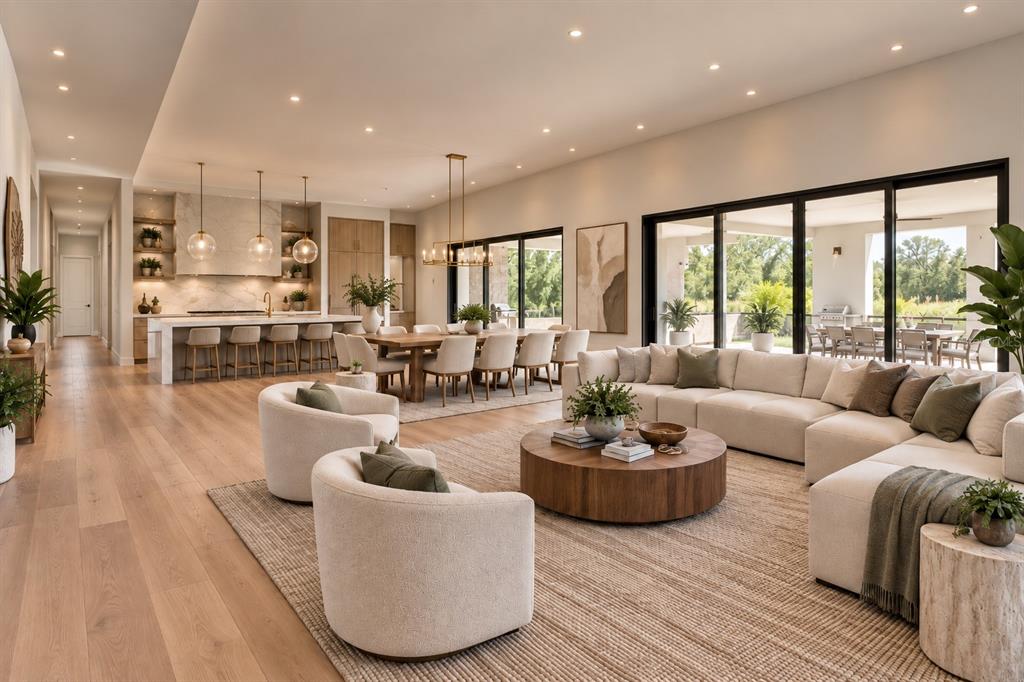 Virtual Rendering of Kitchen, Dining & Living Rooms