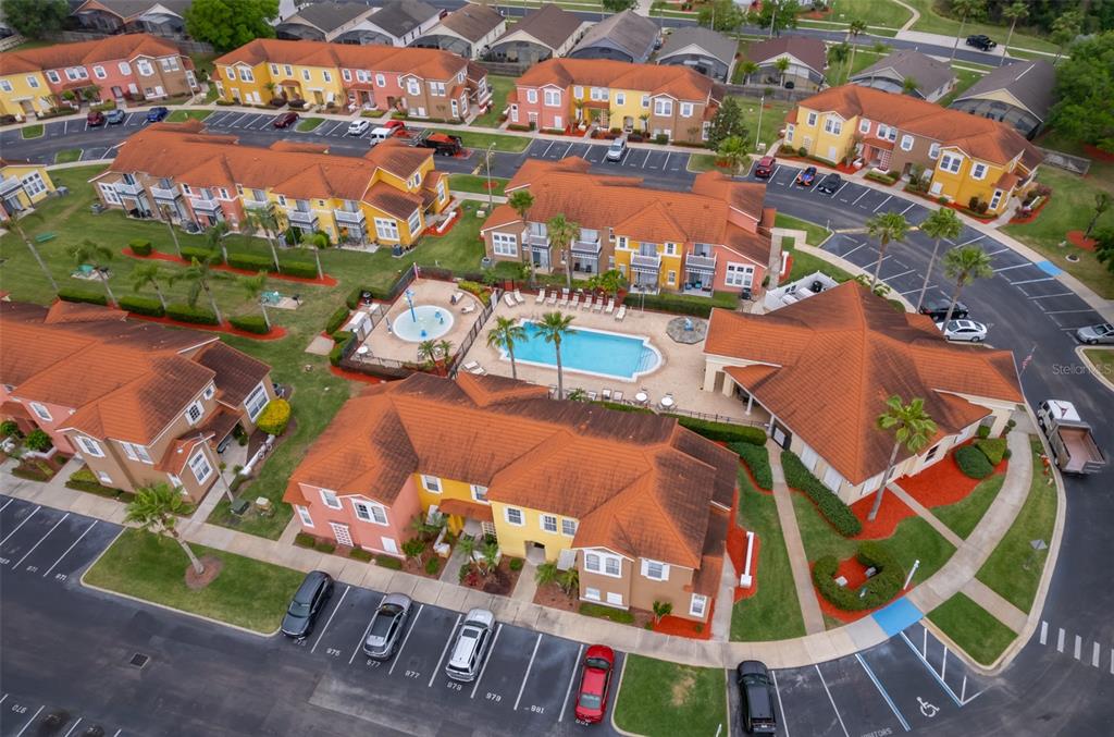 Aerial Picture showing the Pool in the backyard of your home