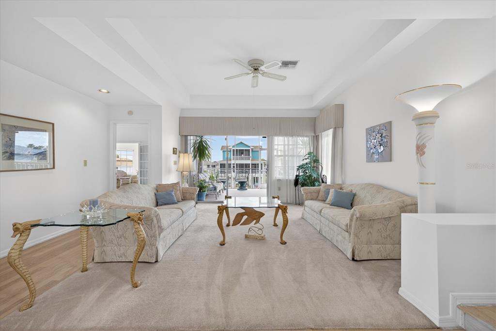 Main living room with water views