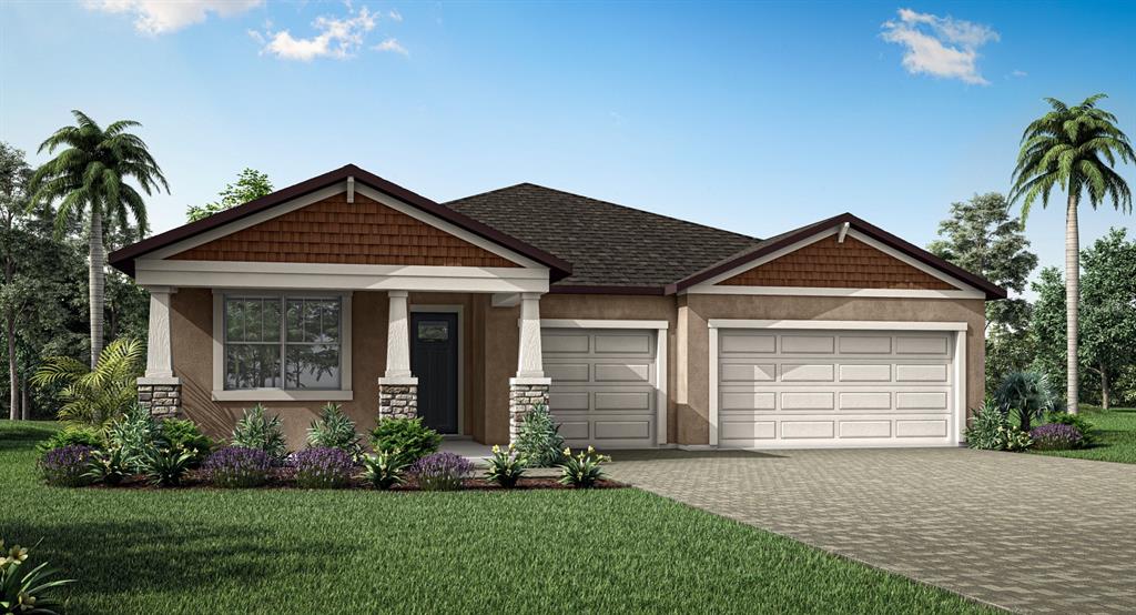 Waterbrooke - Glacier Bay Floorplan - Craftsman Elevation - Architect's Rendering