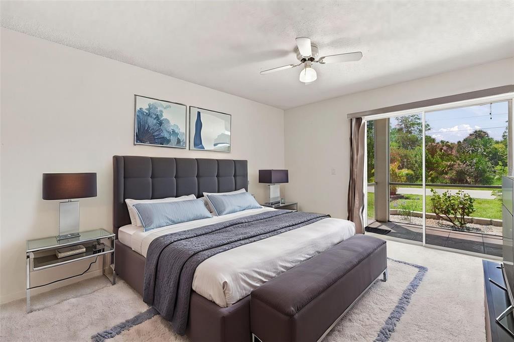 Virtually Staged  Bedrooms With Patio Access