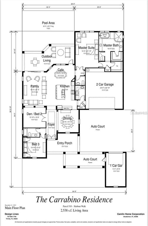 The Carrabino Residence Floor Plan, Ken Keating with Camlin Homes can custom build your dream home. Ken Keating has 3 other floor plans that would present well with this lot.