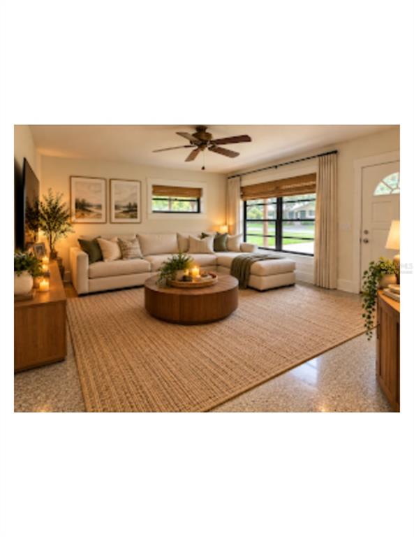 Virtually Staged living room area