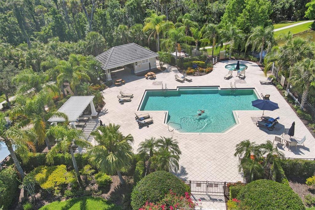Pool is directly across from the home!
