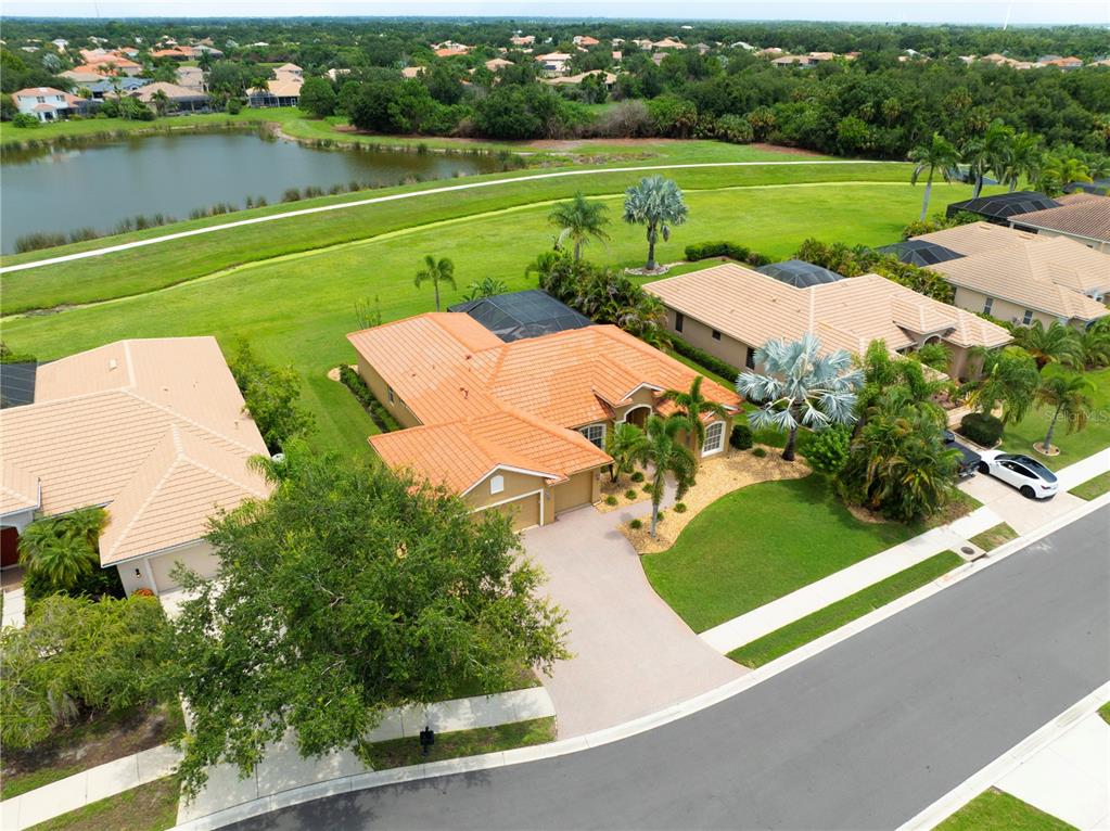Aerial View with Scenic Lake Views