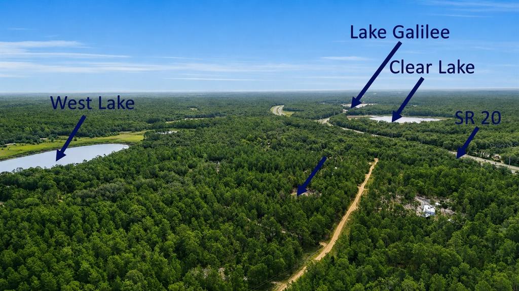 Bird's Eye View with Surrounding Lakes