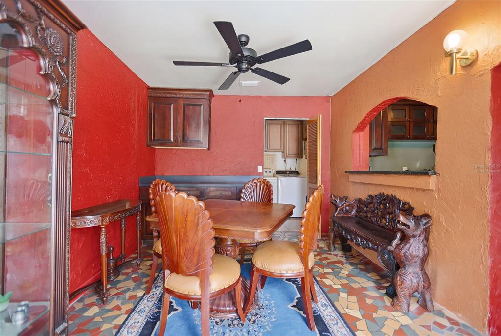 Dining room, virtually staged