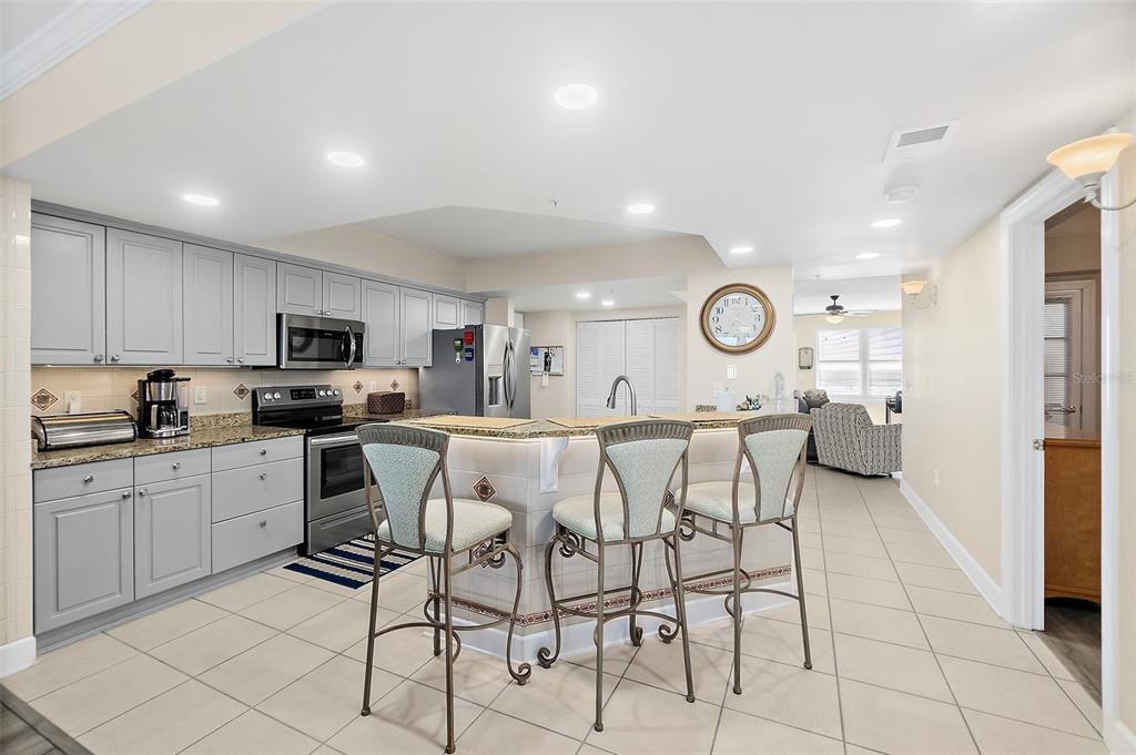 Beautiful kitchen with grey cabinets