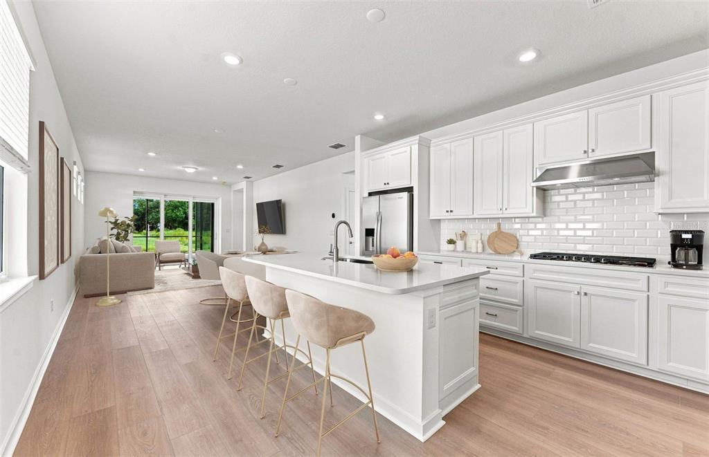Virtually Staged - Open Kitchen to Cafe to Gathering Room