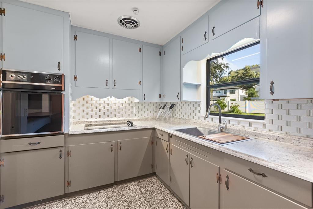 Original Cabinets and Terrazzo Flooring