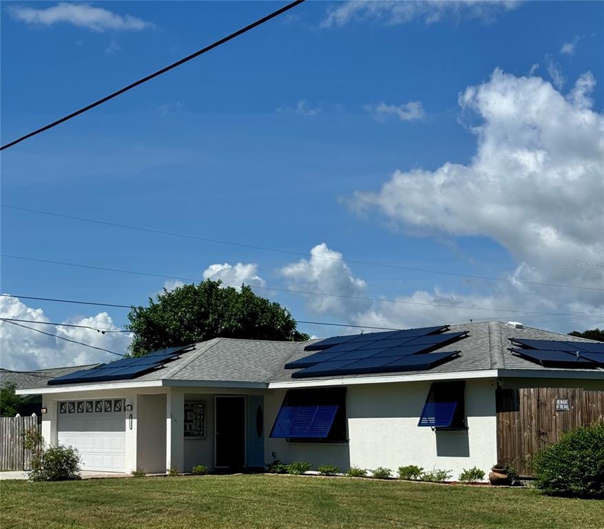 Front of the house. Solar Panels leased