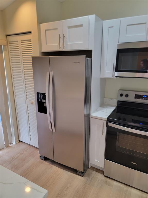 New stainless steel appliances and new floor