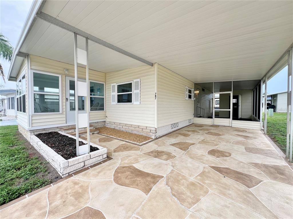 Carport decorative driveway