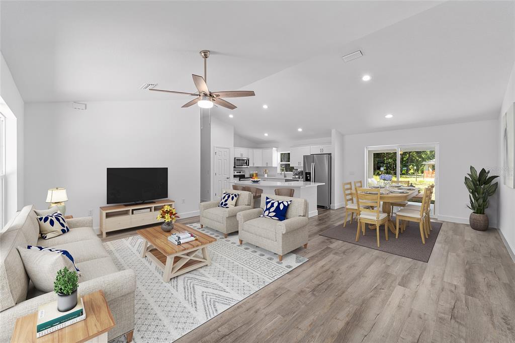 Model Home Great Room Virtually Staged