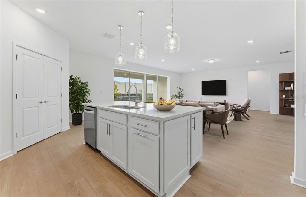 Virtually Staged - Open Kitchen to Cafe to Gathering Room