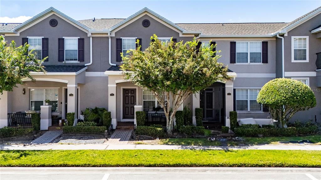 Front exterior and landscaping