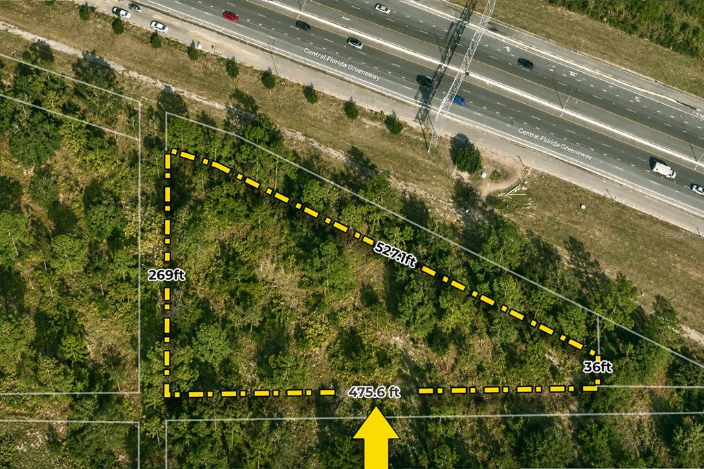 The Property is in the Midst of a very Large Tract of Un-Developed Land with no current infrastructure or public road access existing. There is no way to visit the land in Person. This site sits Just South of and Along the 417 Greenway and North of the West Osceola Parkway near the established neighborhood of Hunters Creek.