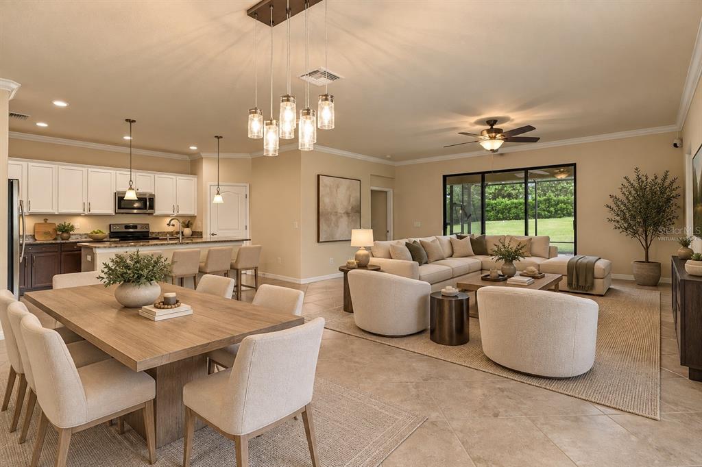 Living Room/Dining Room comboVirtually Staged