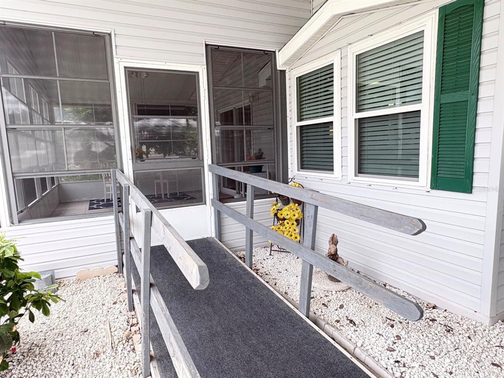 Porch entrance with ramp