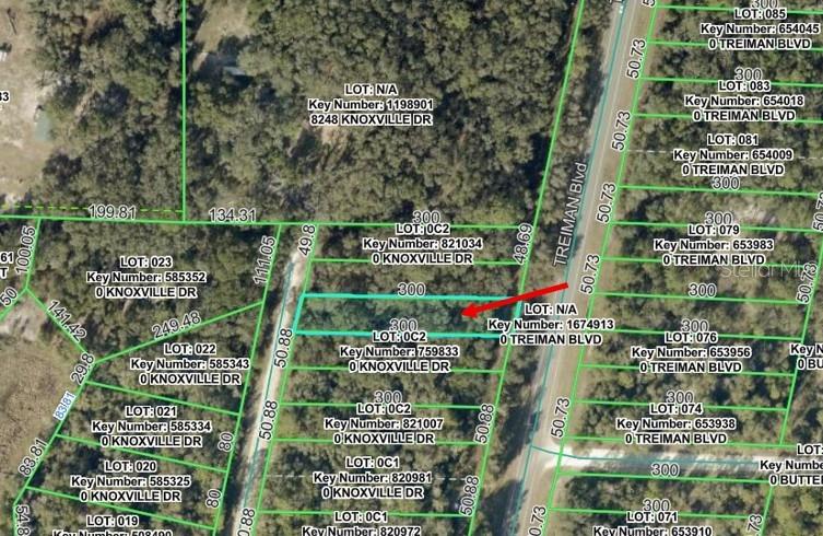 Knoxville Dr., parcel plat with lot deminsions