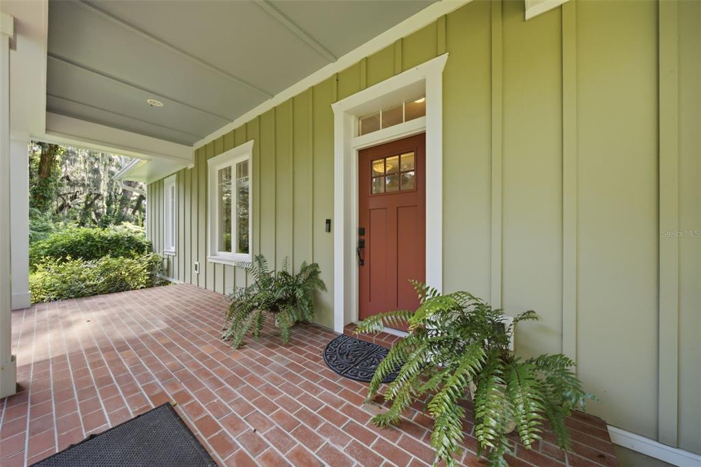 Lovely brick paver front porch.