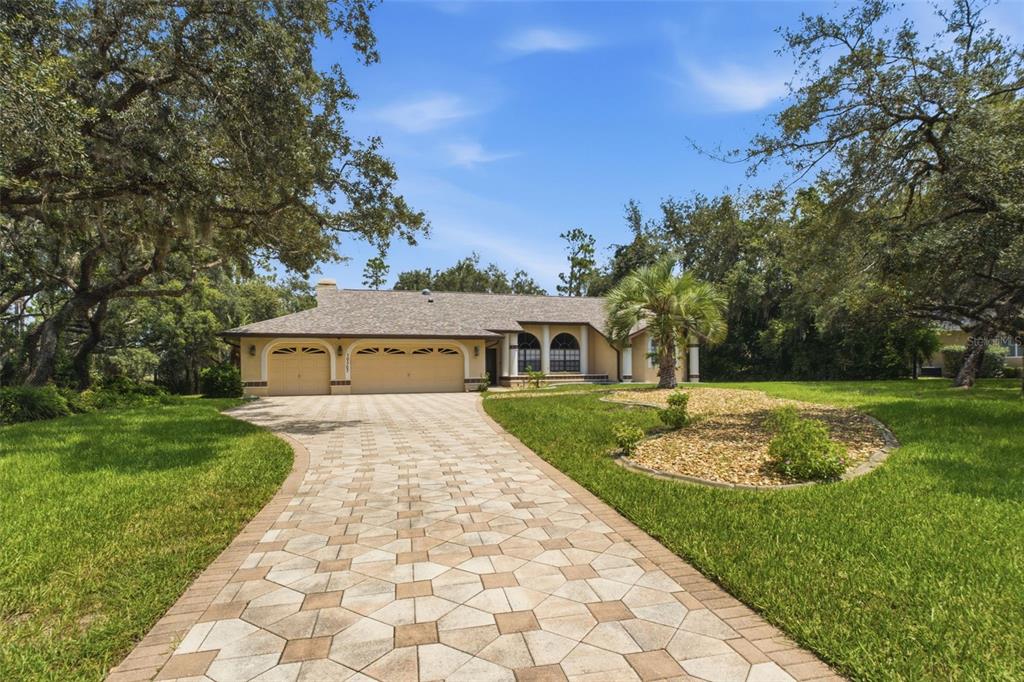 long brick paver driveway