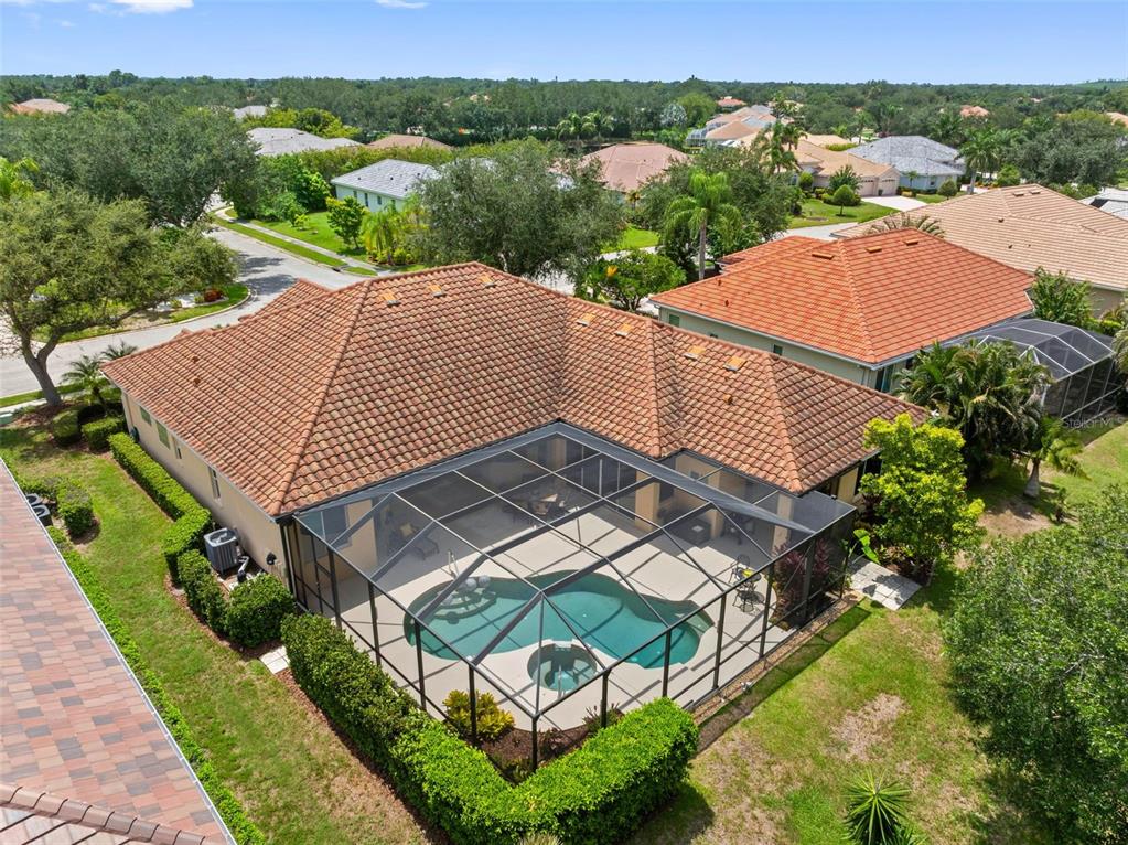 Overview of home with pool
