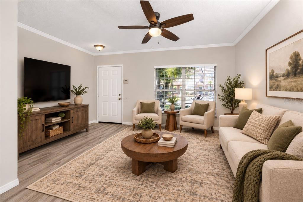 Open Concept Living Dining area virtually staged -6229 Bayside Key Dr, Tampa, FL 33615