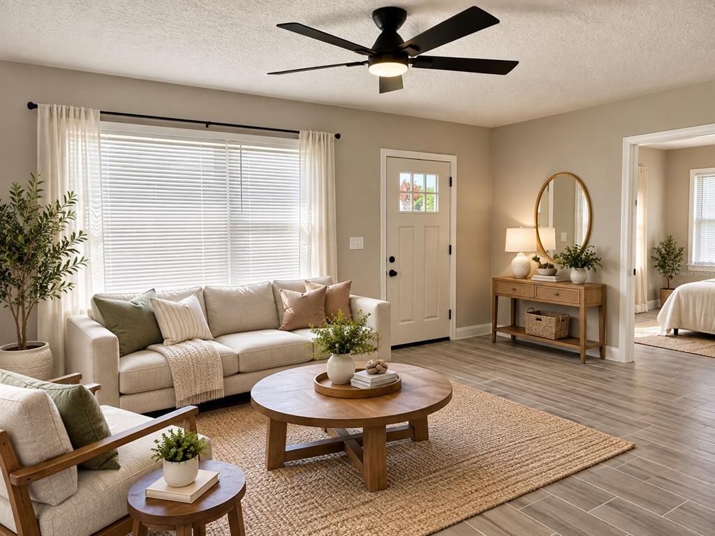 Living Roomvirtually staged