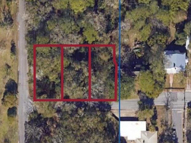 Overhead view of parcels, Parcel 1 is on the left