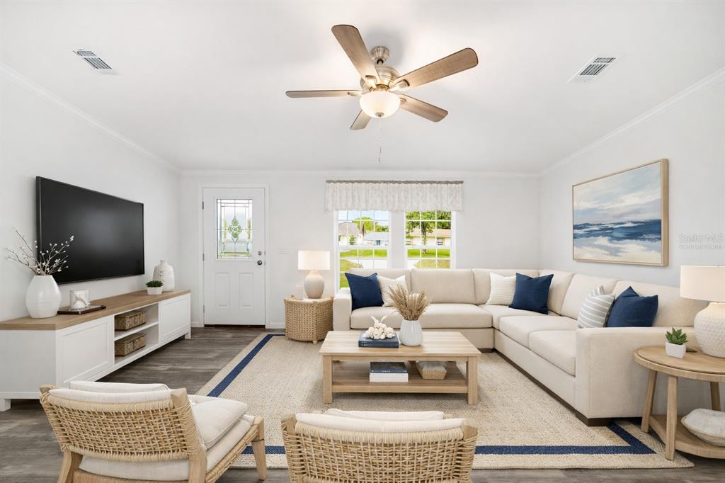 Virtually Staged. Front living room
