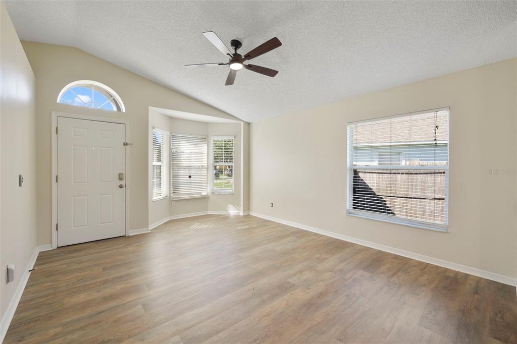 Lots of natural light and a ceiling fan