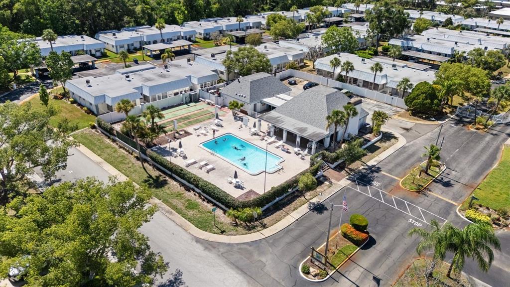 Complex view of pool, shuffleboard, etc.