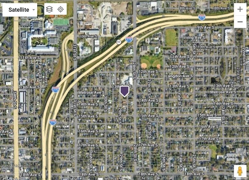 Satellite View Showing Lot Location on 29th Street S